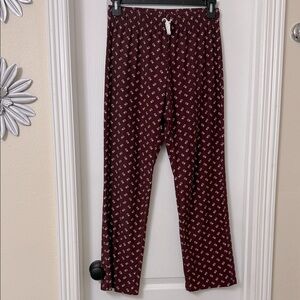 Calvin Klein Burgundy Logo Printed Fleece Pajama Pants Women’s Size S